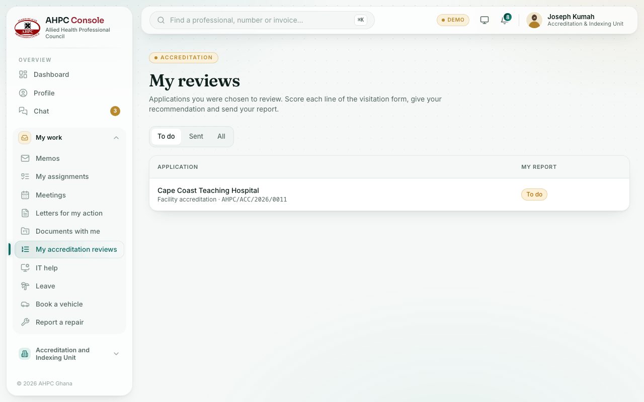 My reviews: the applications you were chosen for.