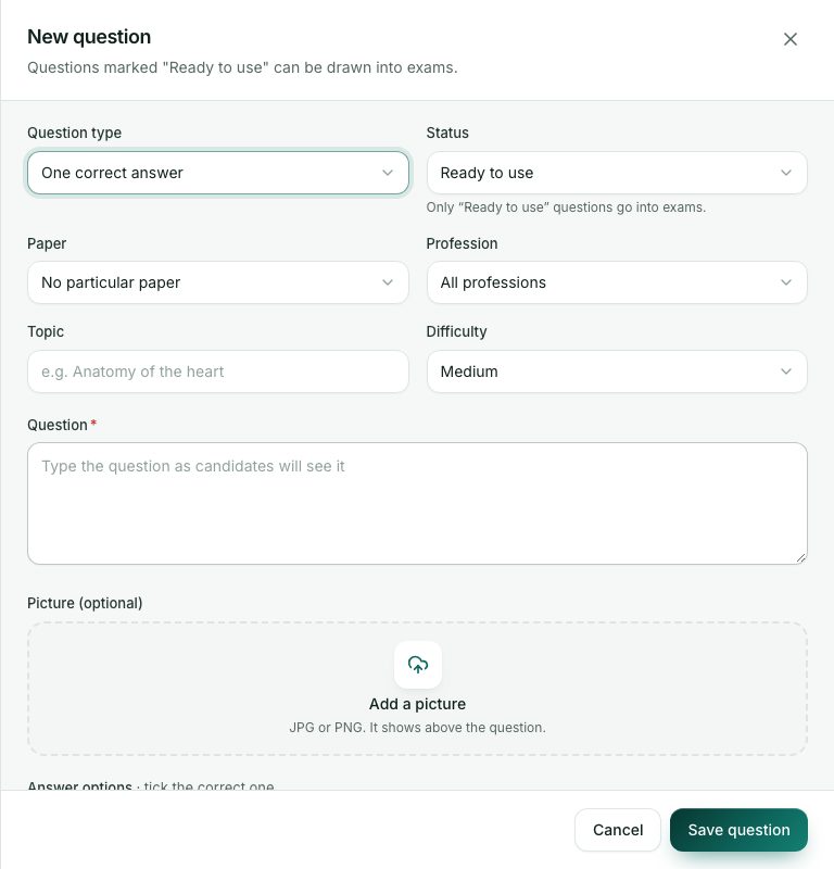 The New question form.