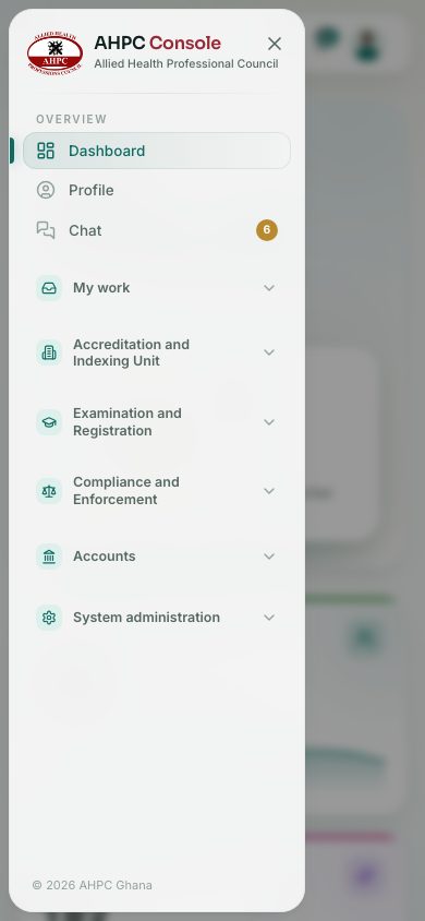 On a phone, press ☰ at the top left to open the menu.